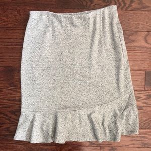 Express Gray Knit Flounce Skirt